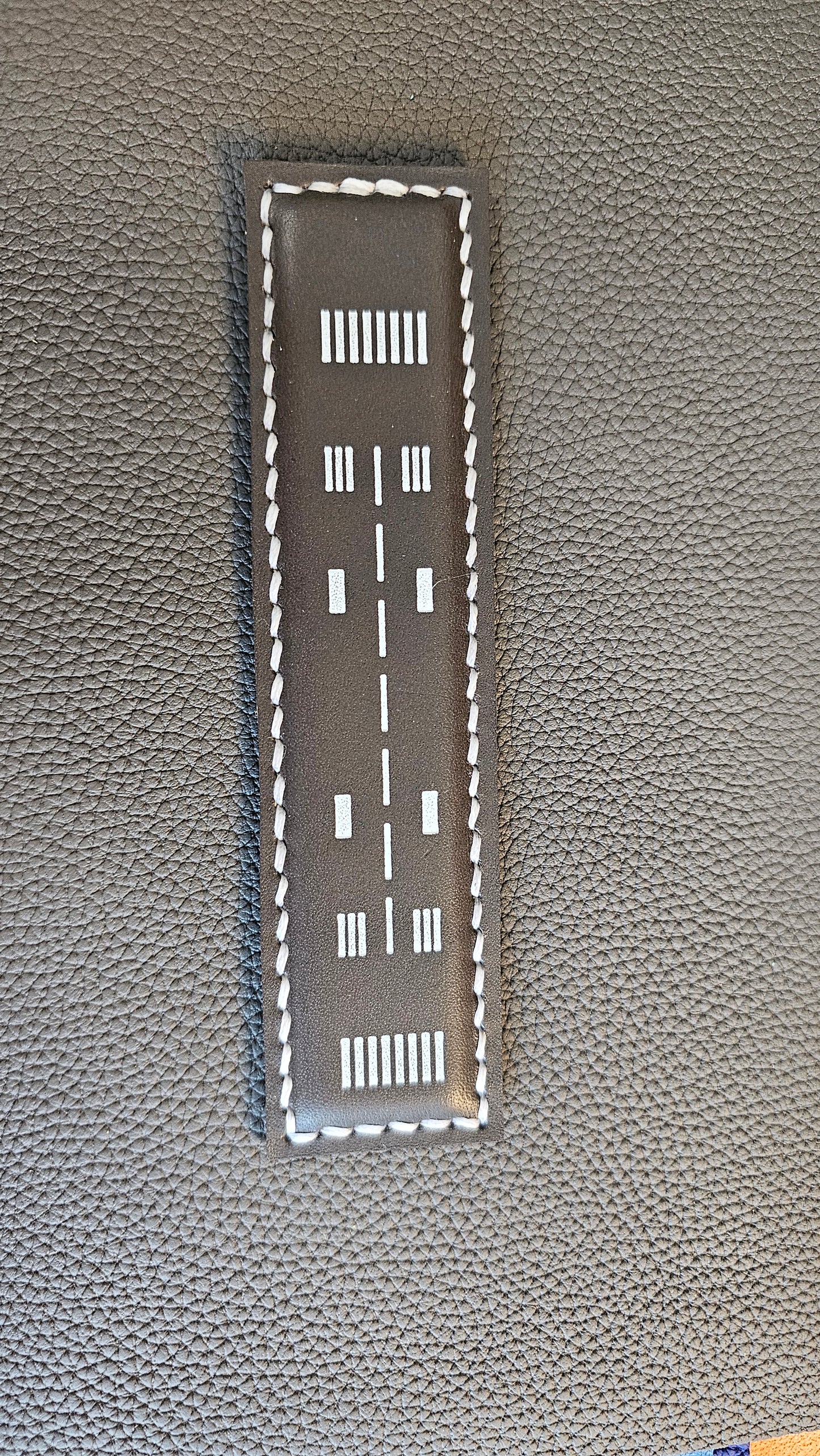 London Heathrow (LHR) Airport Runway Leather Keychain